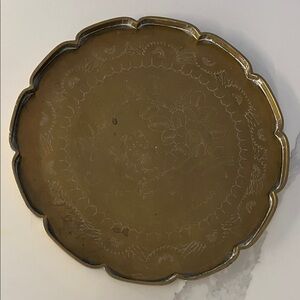 Ornate Brass Floral Tray